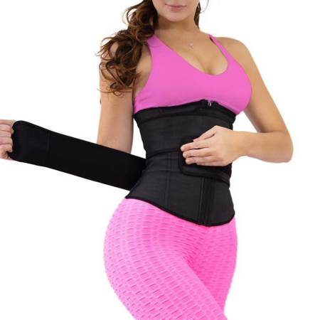 Neoprene fitness corset with tightening belts