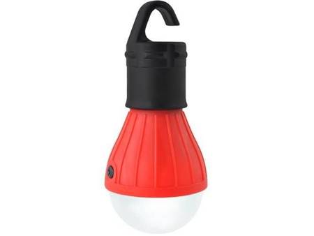 Lampka żarówka led turystyczna lampa na baterie - czerwona